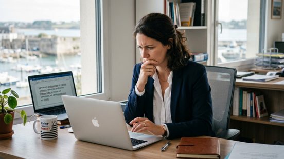 Travailleur faisant des fautes d'orthographe en français